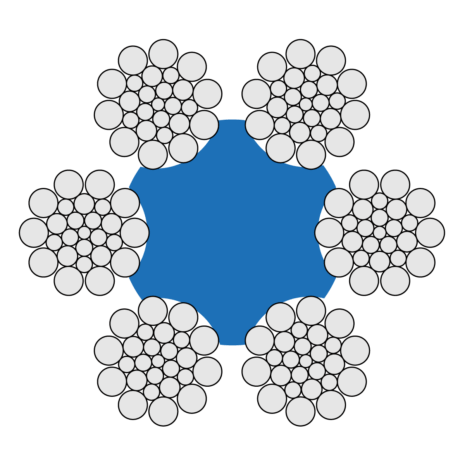 RoBoFish 6, 6-pramenné lano 6×26 WS-FC - struktura