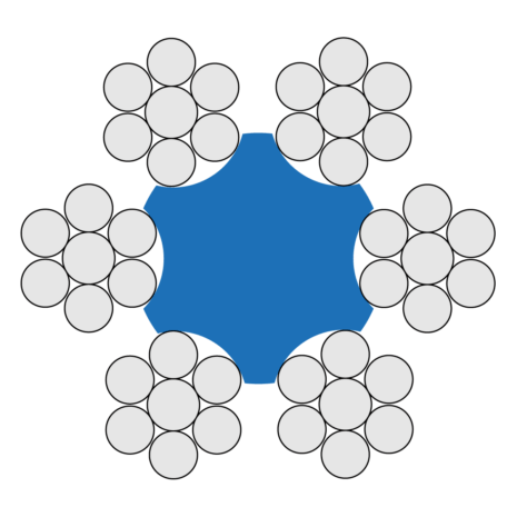 RoBoFish 6, 6-pramenné lano 6×7 – SFC - struktura
